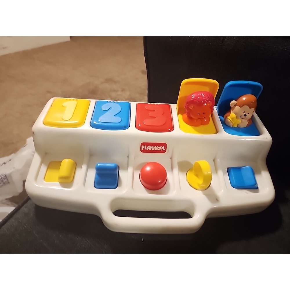 Vintage Playskool Poppin Pals Pop Up Jungle Zoo Animals - White 1995 Toddler Toy - Picture 3 of 8